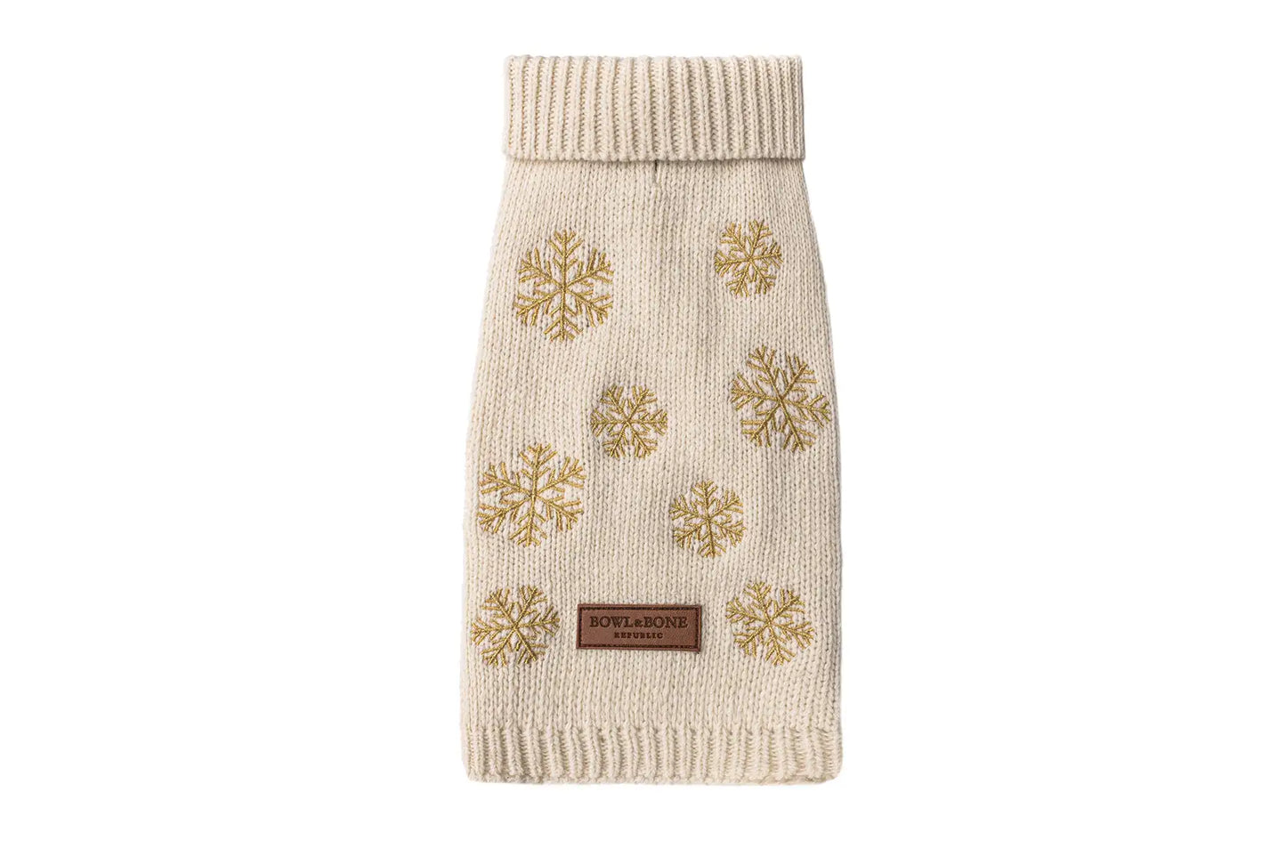 dog sweater SNOWFLAKE cream - Bowl&Bone Republic US and Canada