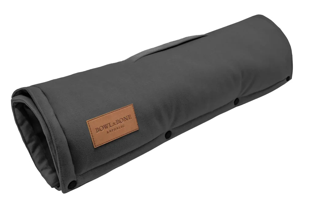 travel dog mat CLASSIC graphite - Bowl&Bone Republic US and Canada
