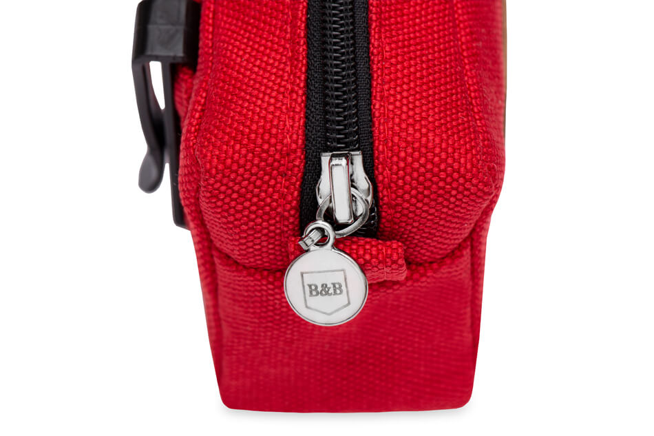 A Bowlandbone dog treat bag with a zipper from the Bowl&Bone Republic.