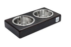 Two dog bowl DUO chestnuts on a white background. (Brand: Bowlandbone)