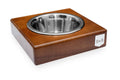 A dog bowl SOLO amber with the letter b on it by Bowlandbone.
