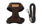 Bowl&Bone Republic brown harness and leash set.
