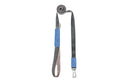 A Bowlandbone dog leash YETI blue with a blue and gray strap.