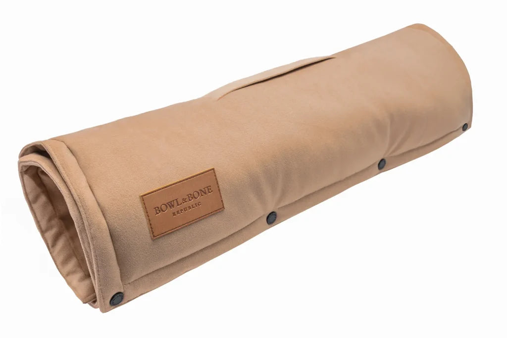 travel dog mat CLASSIC beige - Bowl&Bone Republic US and Canada