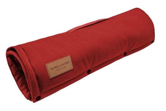 travel dog mat CLASSIC red
