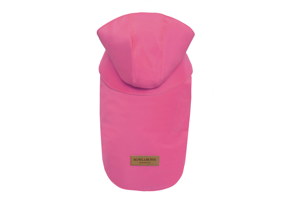 dog raincoat STORM pink - Bowl&Bone Republic US and Canada