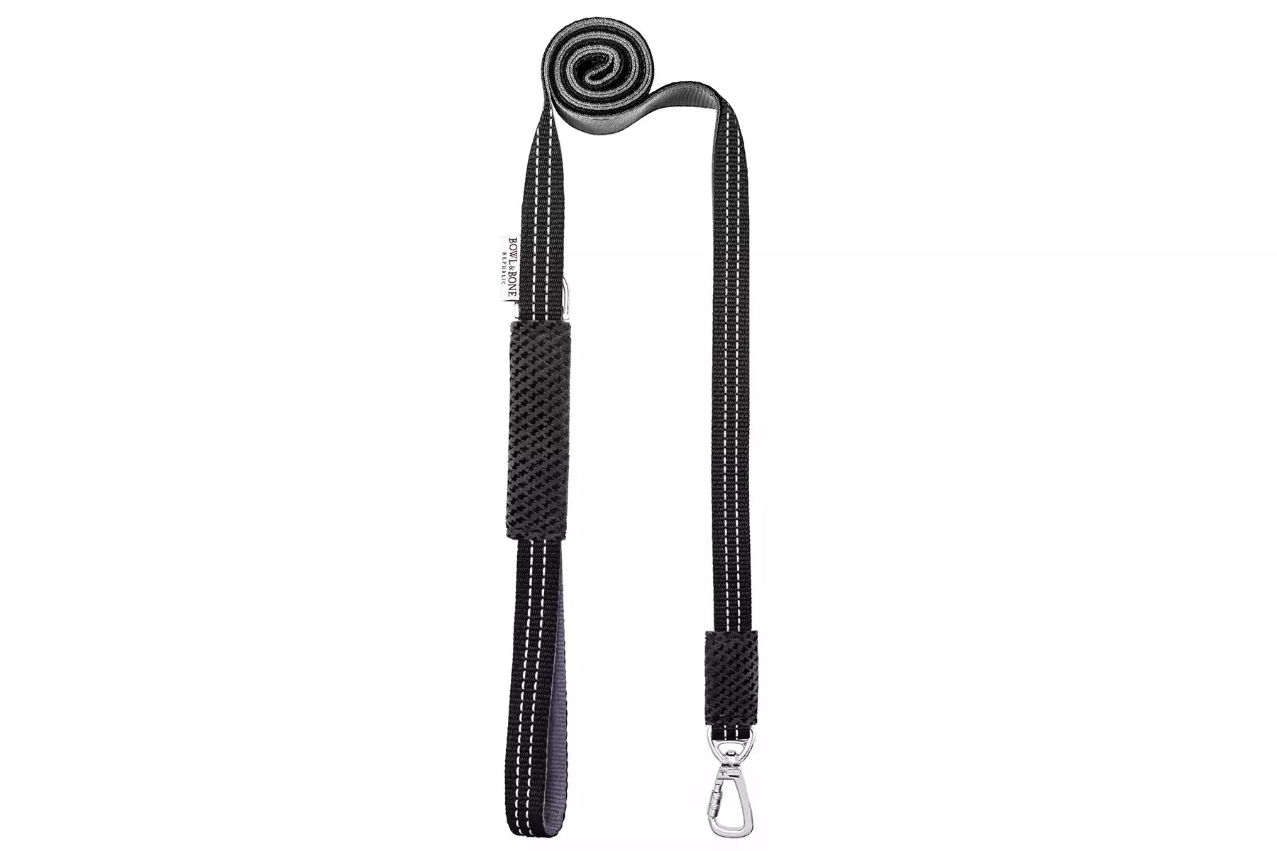 A Bowlandbone Republic dog leash featuring a hook and rendered in SOHO graphite.