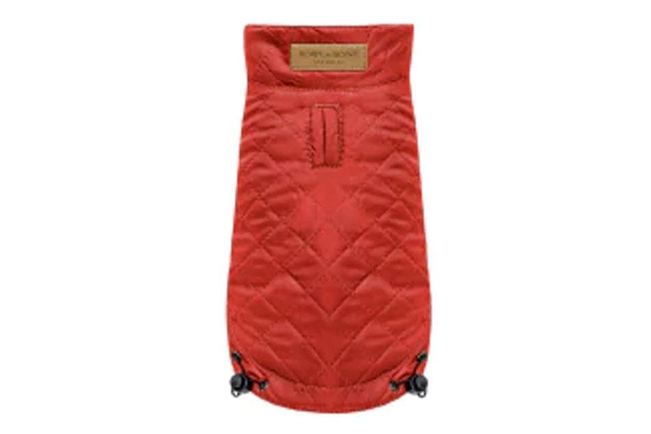 A SPIRIT red dog jacket with a zipper on the back from Bowl&Bone Republic.