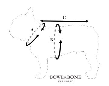 Bowlandbone dog sweater ASPEN ecru French Bulldog collar.