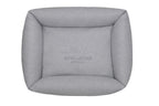 A dog bed LOFT grey with a logo on it by Bowl&Bone Republic.
