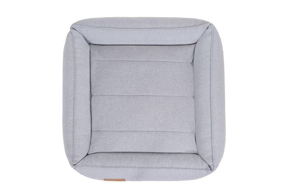 A Bowl&Bone Republic dog bed in URBAN grey on a white background.