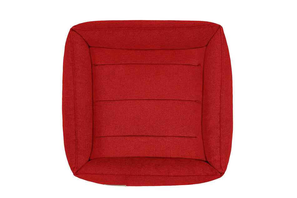 An image of a URBAN red dog bed by Bowlandbone Republic on a white background.