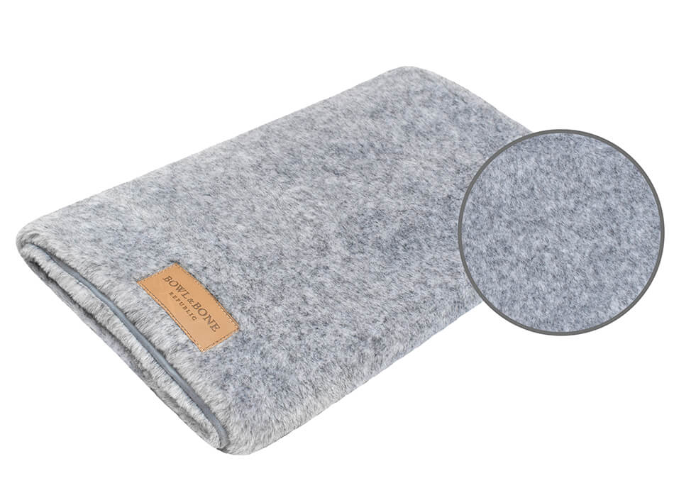 A Bowl&Bone Republic dog blanket in grey.