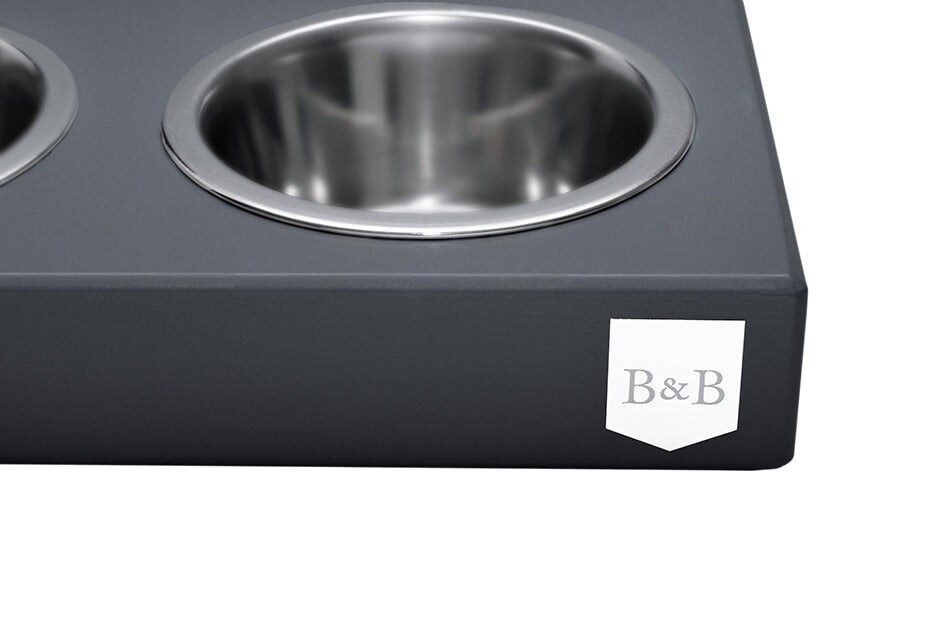Bowlandbone dog bowl DUO graphite set - grey by Bowl&Bone Republic.