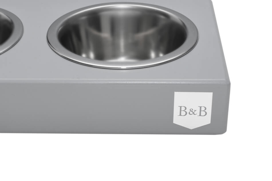 Bowlandbone dog bowl DUO grey by Bowl&Bone Republic.
