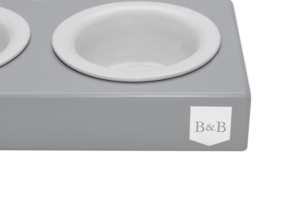 Bowlandbone DUO CERAMIC dog bowl - Bowl&Bone Republic grey.