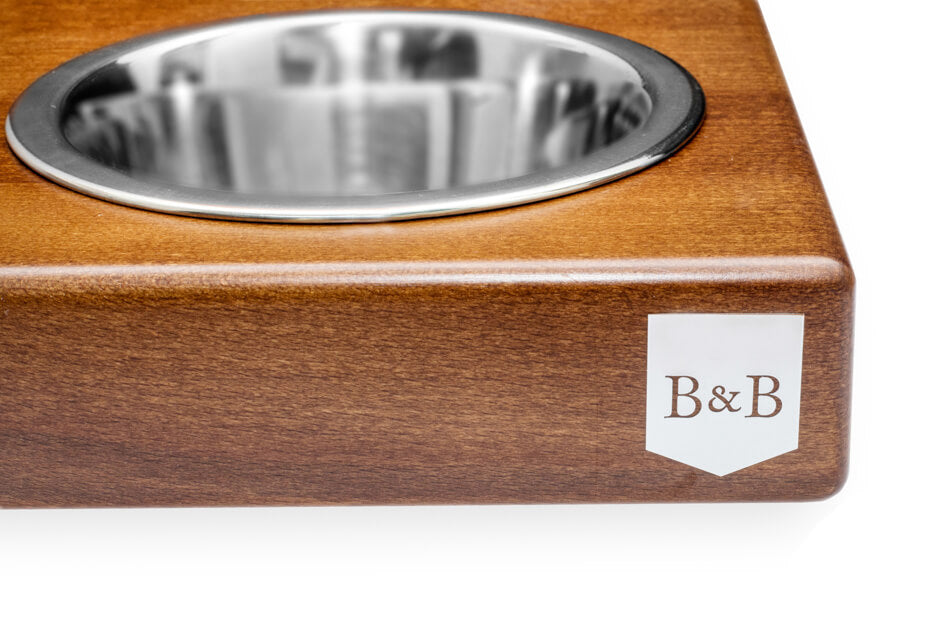 Bowlandbone dog bowl featuring the iconic SOLO design in amber, from Bowl&Bone Republic.