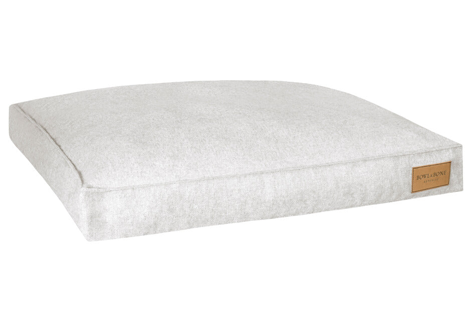 A Bowl&Bone Republic grey dog cushion bed LOFT on a white background.