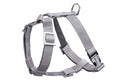 A Bowlandbone dog harness BLOOM grey on a white background.