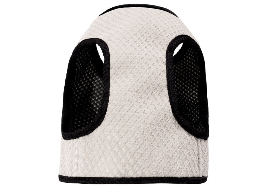 A Bowlandbone SOHO dog harness in cream with black trim by Bowl&Bone Republic.