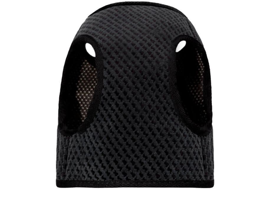 The back view of a Bowl&Bone Republic dog harness SOHO graphite on a white background.