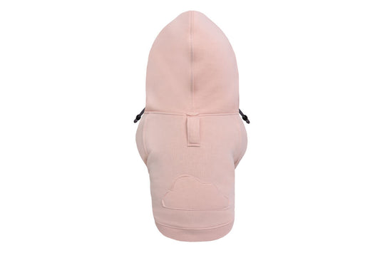 The back view of a pink dog hoodie from Bowl&Bone Republic.