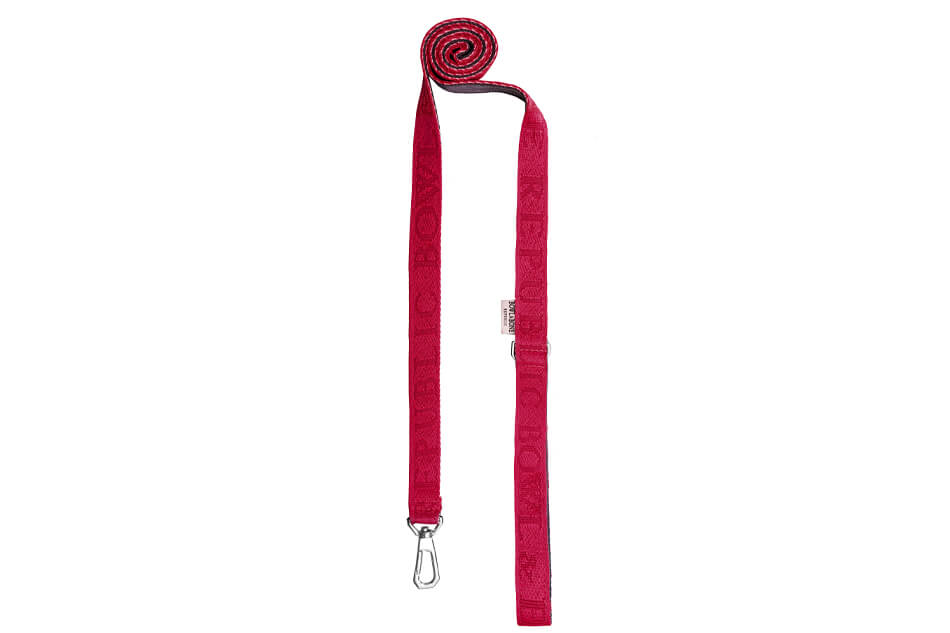 A dog harness BLOOM red on a white background by Bowlandbone.