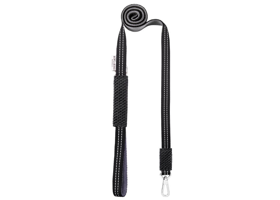 A Bowl&Bone Republic dog harness graphite with a hook attached to it.