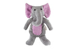 A grey and pink striped dog toy DUMBO stuffed animal from Bowl&Bone Republic.