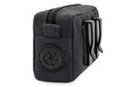 A Bowl&Bone Republic dog treat bag in black with a black zipper.