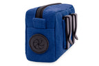 A Bowl&Bone Republic dog treat bag in navy with a black handle.