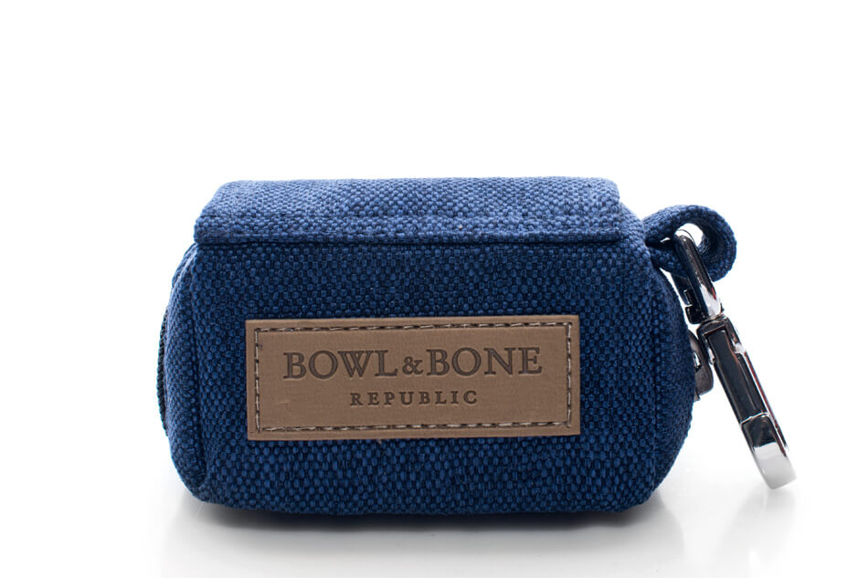 Bowlandbone dog waste bag holder MINI navy by Bowl&Bone Republic.