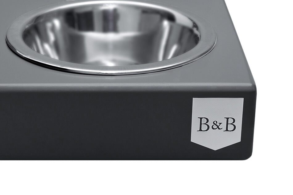 Bowlandbone dog bowl in graphite grey, designed by Bowl&Bone Republic.
